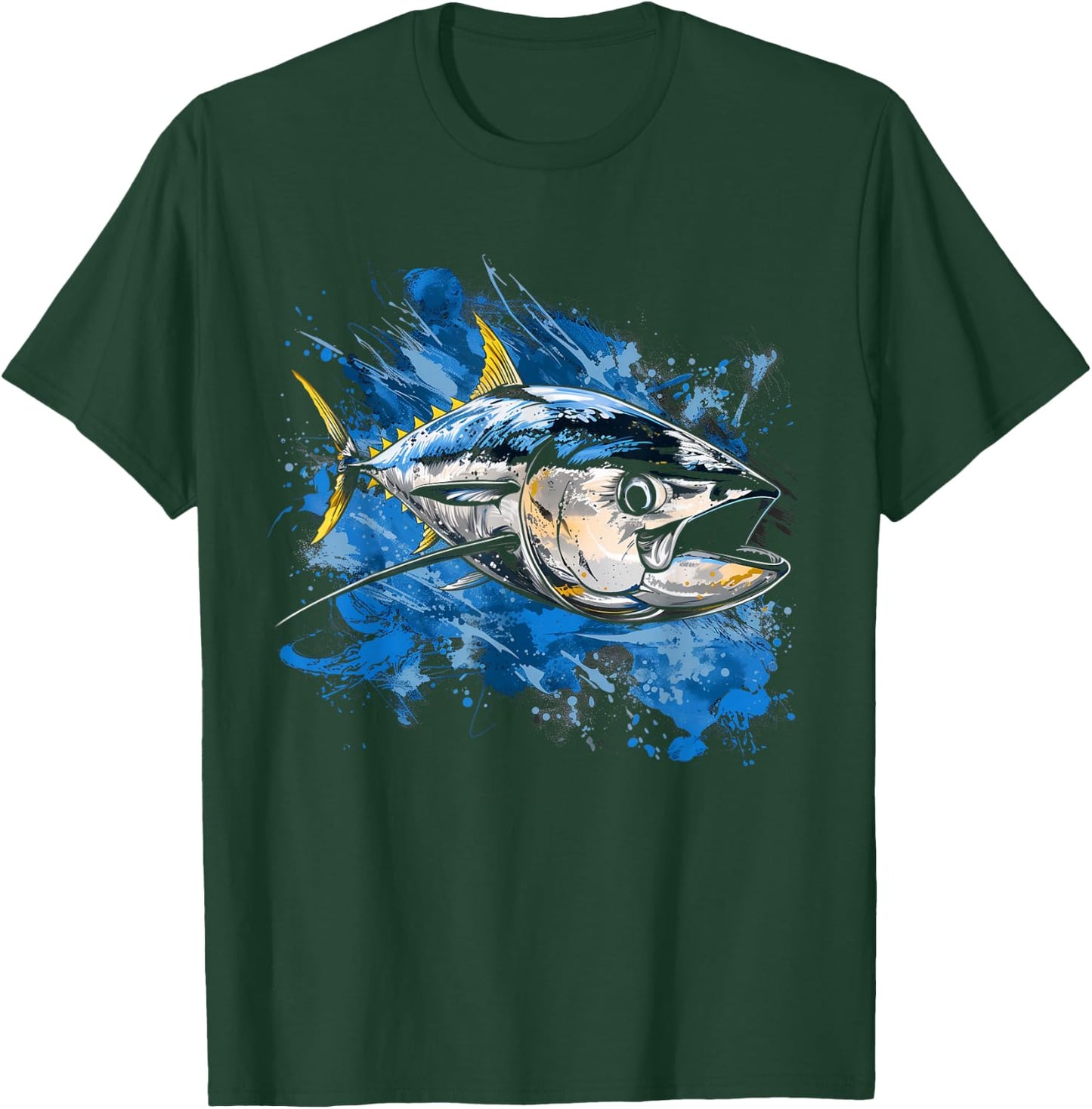 Yellowfin Tuna Fishing Big Game Fisherman T-Shirt - T-Shirt | Forest