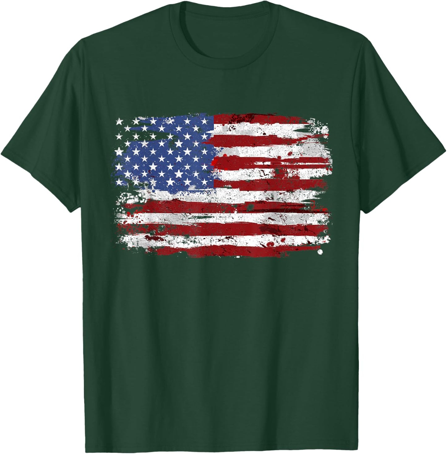 American Flag USA United States of America US 4th of July T-Shirt - T-Shirt | Forest