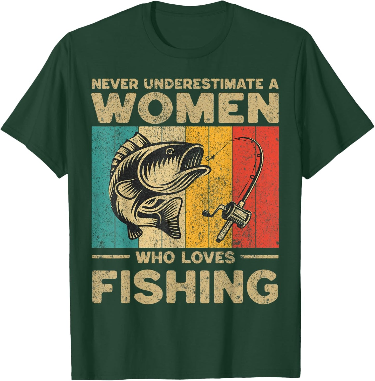 Funny Vintage Fishing Jokes Fisherman Bass Fish T-Shirt - T-Shirt | Forest