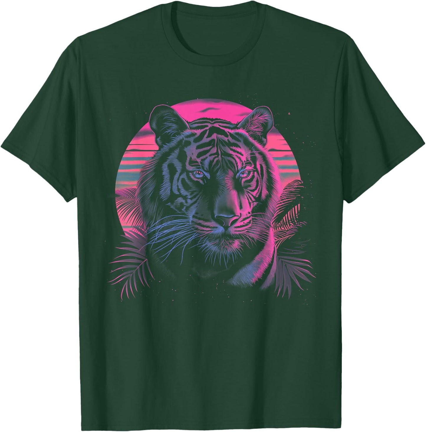 Tiger Vaporwave Aesthetic Vintage Synthwave 80s 90s Retro T-Shirt - T-Shirt | Forest