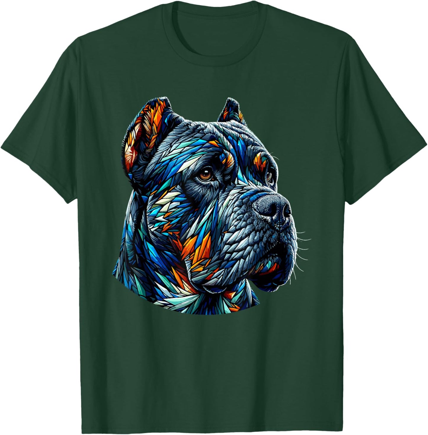Laroli Aesthetic Art Polygon Art Cane Corso Italian Mastiff -Adult - Black - Small - Short Sleeve T-Shirt - T-Shirt | Forest