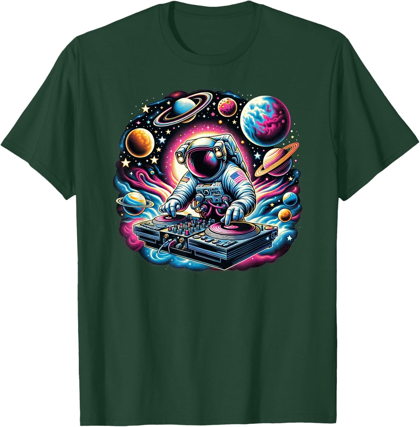 Funny Space Men and Women Astronaut DJ Disc Jockey T-Shirt - T-Shirt | Forest