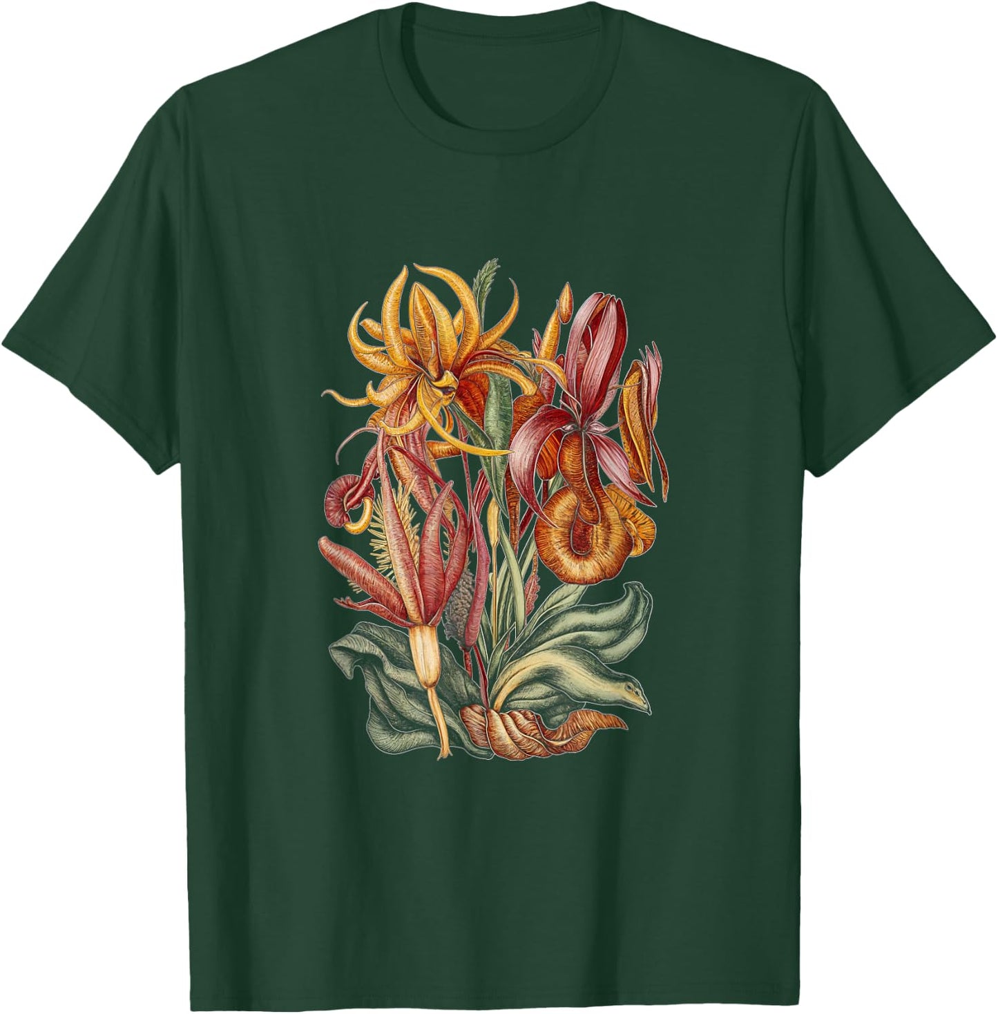 Carnivorous Plants Exotic Floral Nature Botany T-Shirt - T-Shirt | Forest