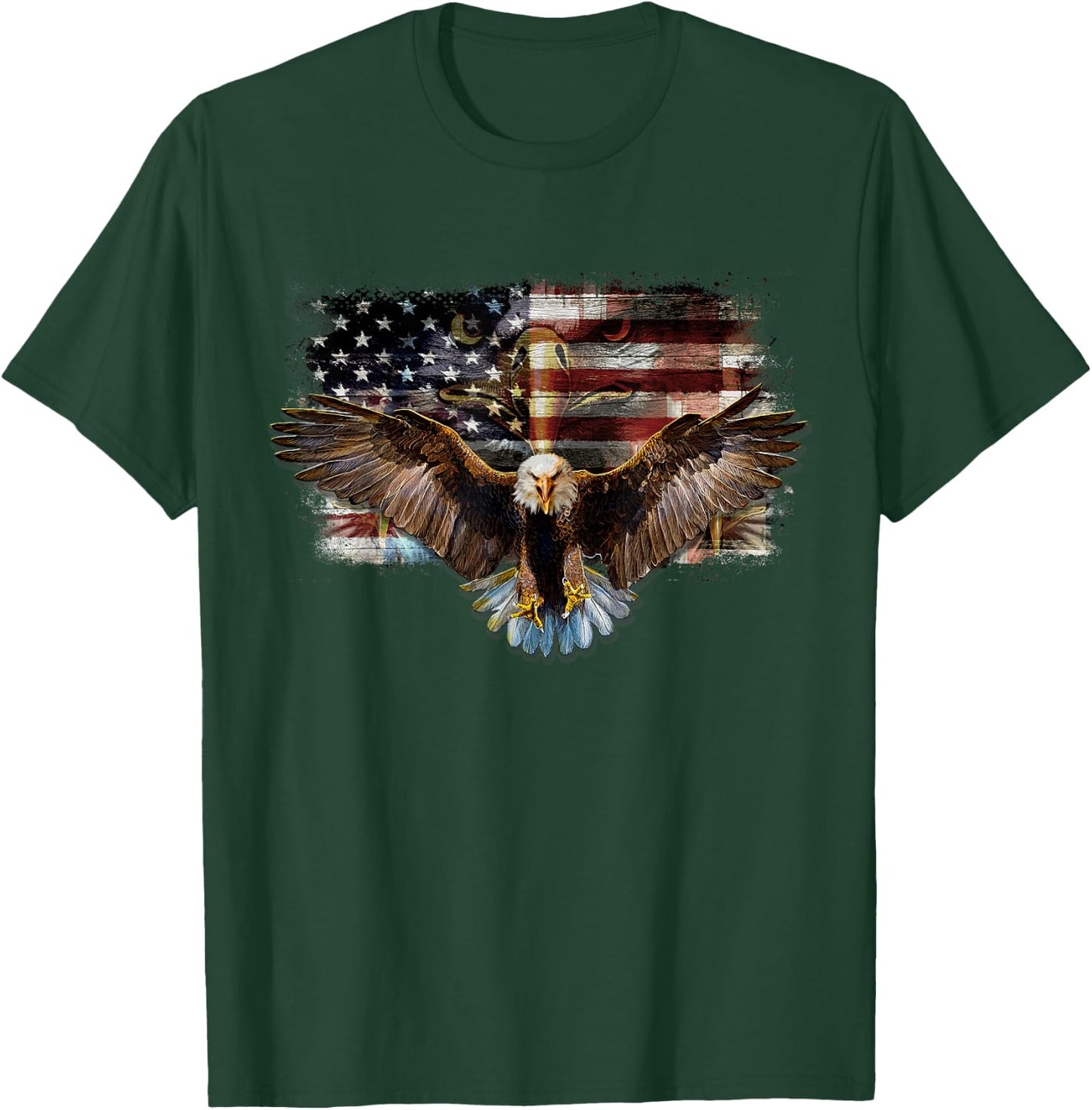 Bald Eagle 4th of July American USA Flag Eagle Patriotic T-Shirt - T-Shirt | Forest