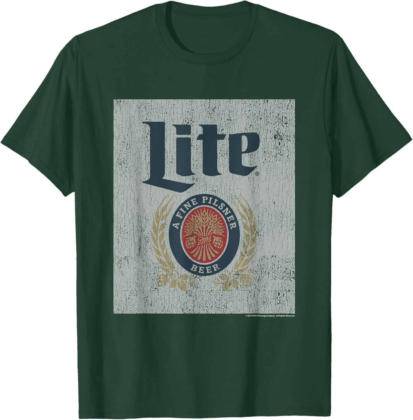 Miller Lite Light Fine Pilsner Vintage Classic Label T-Shirt - T-Shirt | Forest