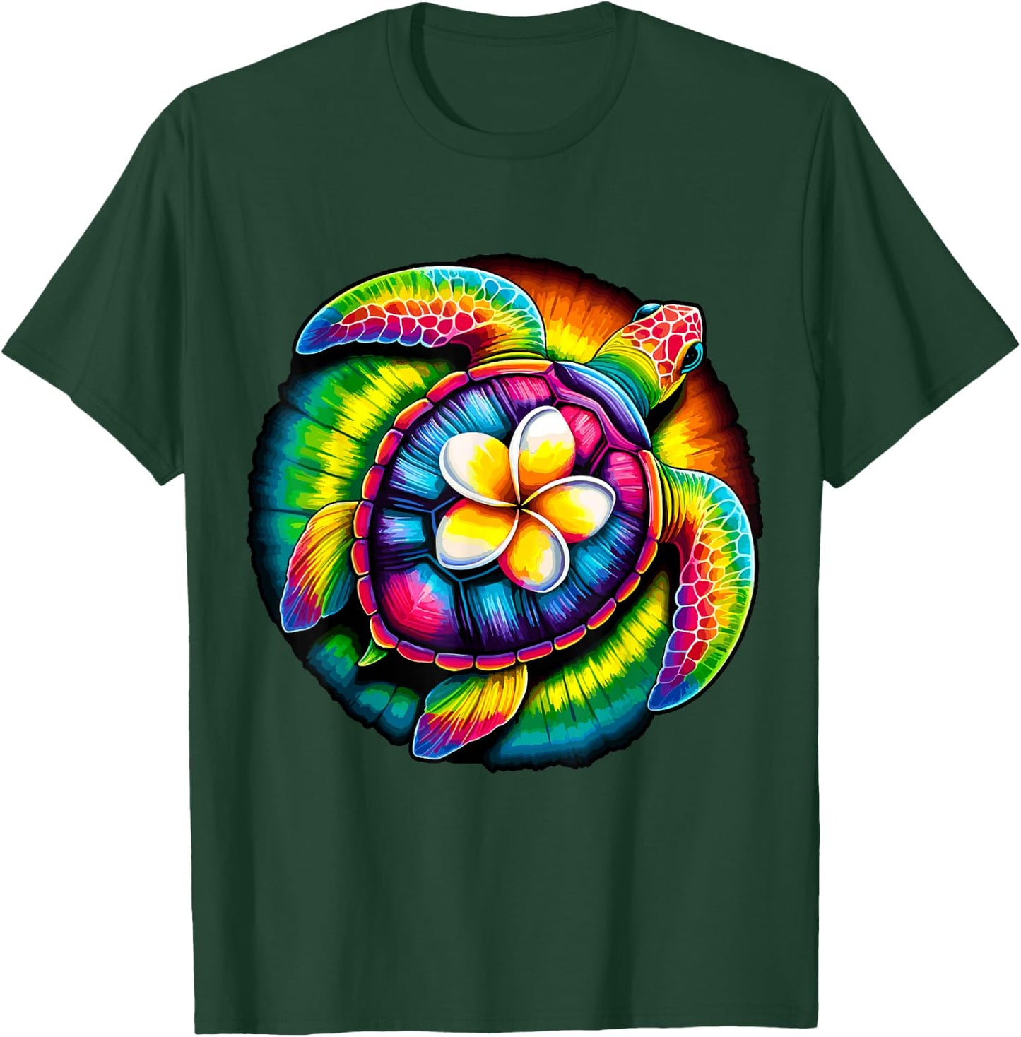 Tie-Dye Sea Turtle Hawaiian Summer Vacation Hippie T-Shirt - T-Shirt | Forest
