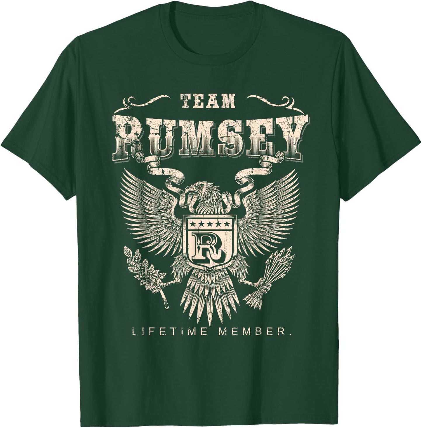 Team RUMSEY Family Name Lifetime Member T-Shirt - T-Shirt | Forest
