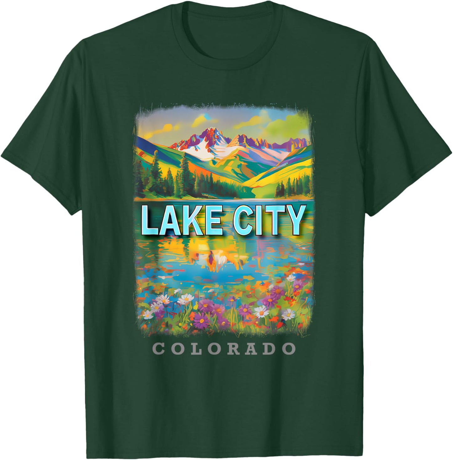 Lake City Colorado CO Mountain Majesty SD987 T-Shirt - T-Shirt | Forest