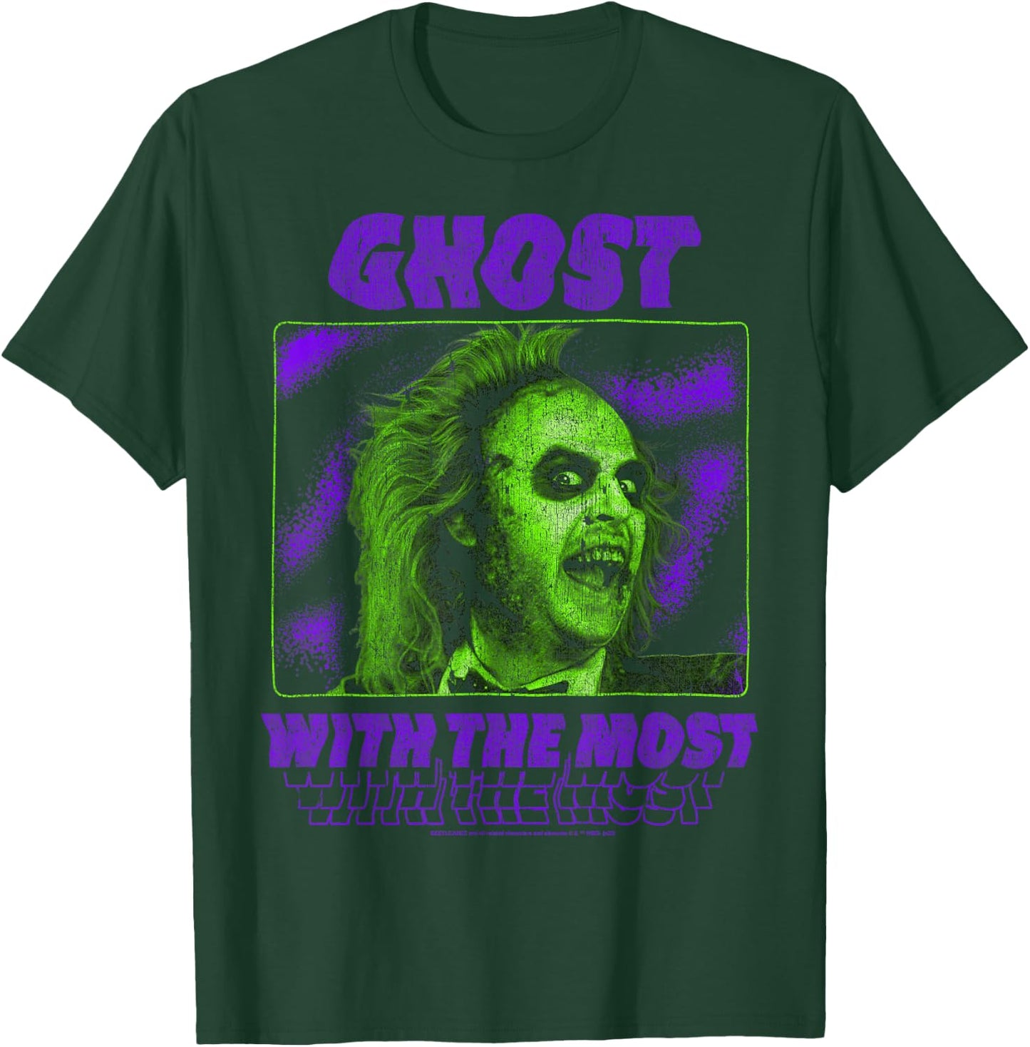 Beetlejuice Ghost With The Most Neon Poster T-Shirt - T-Shirt | Forest