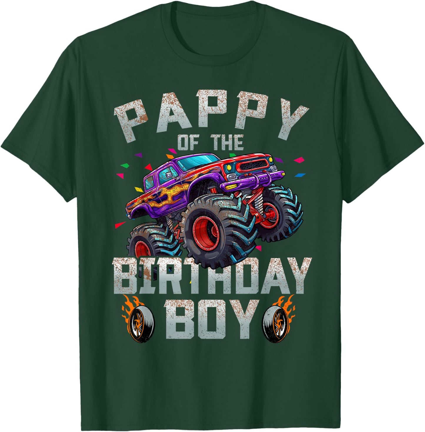 Pappy Of The Birthday Boy Monster Truck Family T-Shirt - T-Shirt | Forest