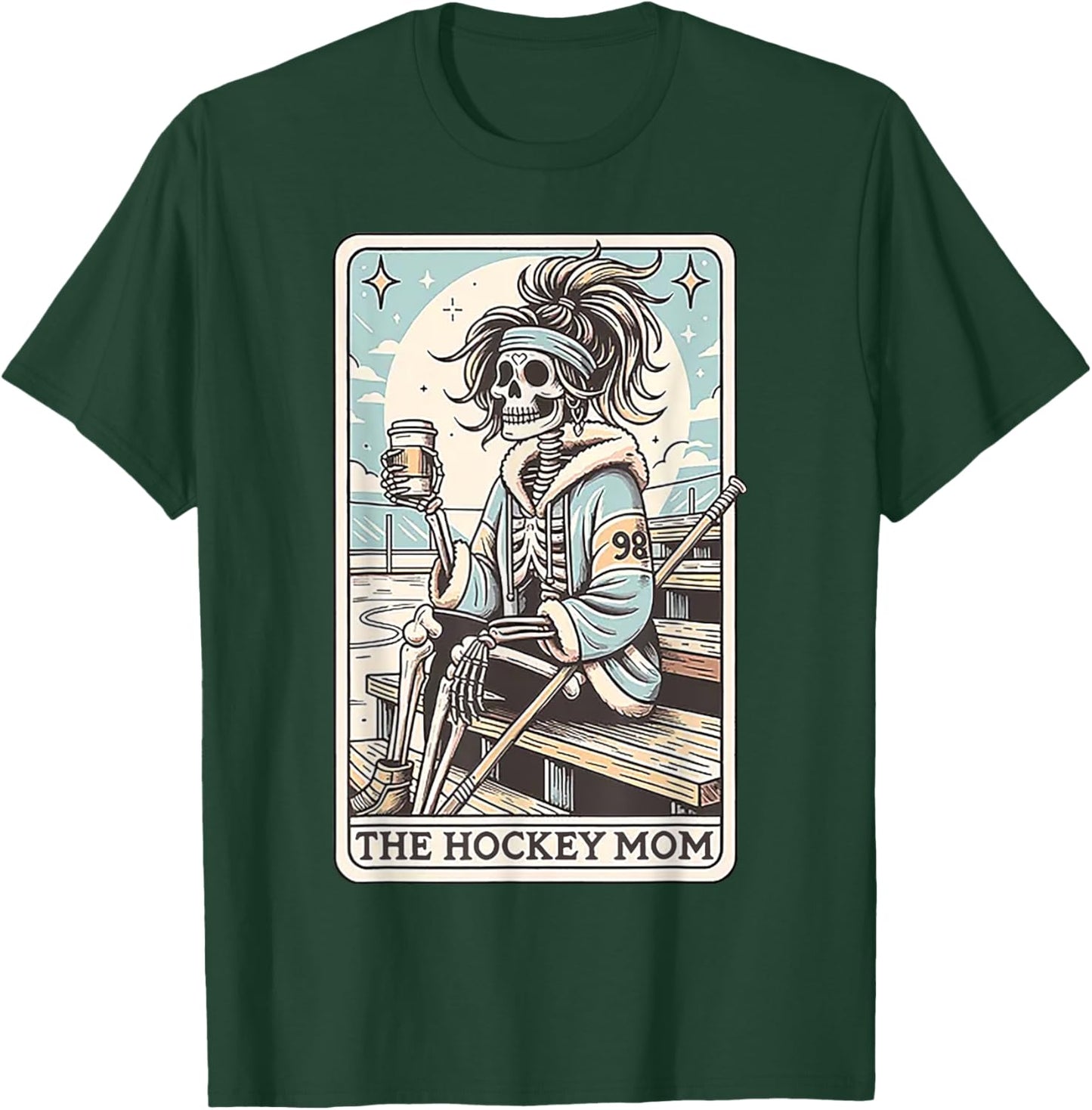 Hockey Mom Funny Skeleton Card T-Shirt - T-Shirt | Forest