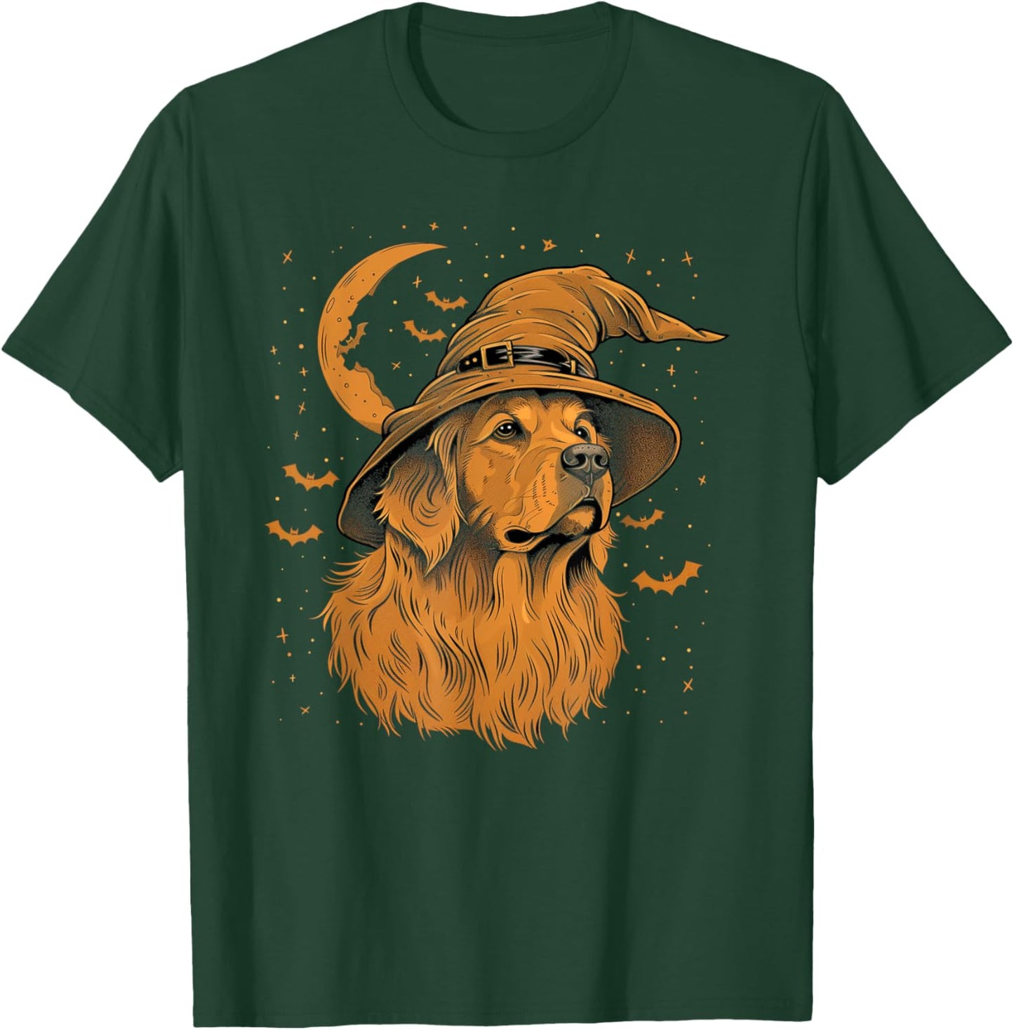 Golden Retriever Halloween Funny Cute Dog Mom Wizard Witch Women Kids T-Shirt - T-Shirt | Forest