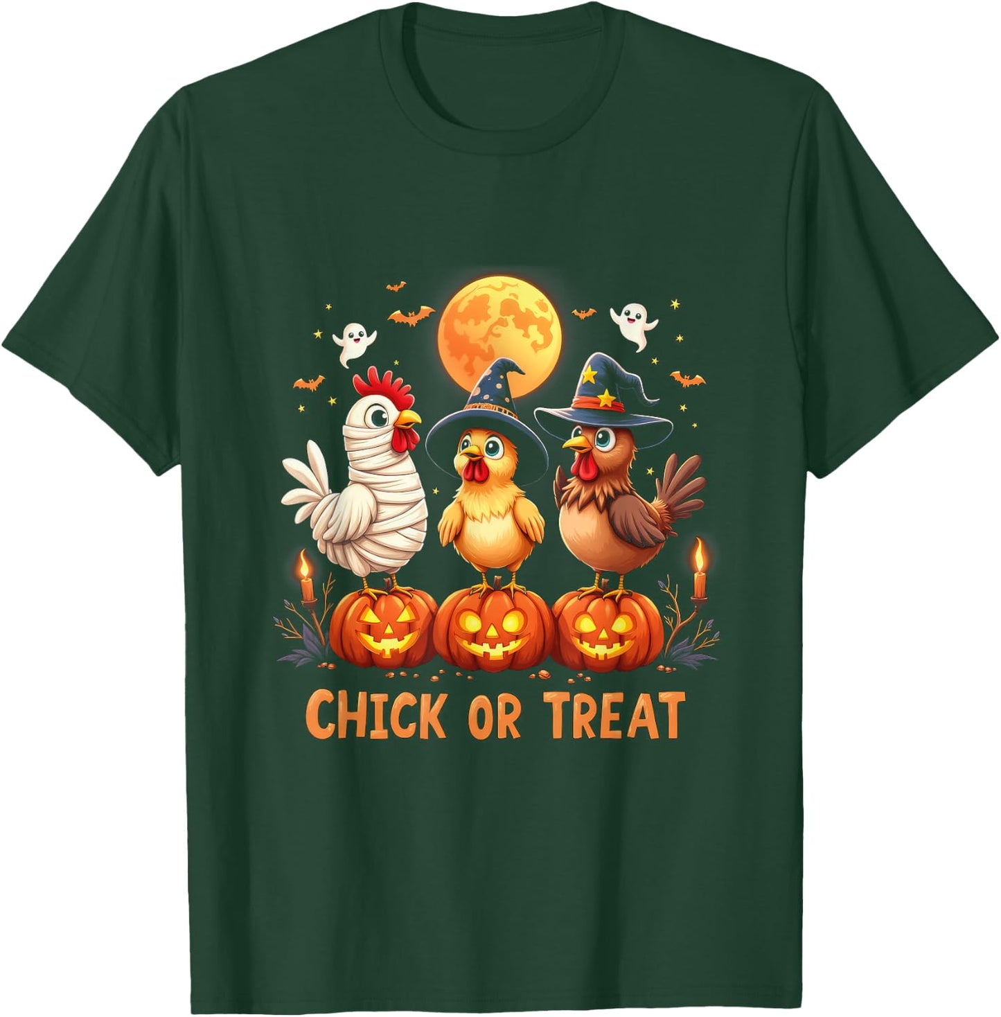 Halloween Chicken Chick Or Treat Funny Halloween Costume T-Shirt - T-Shirt | Forest