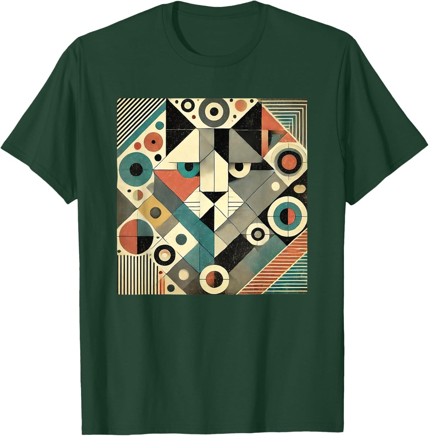 Cute Geometric cat, Cat Lover, Cat Mom, Cat Dad T-Shirt - T-Shirt | Forest