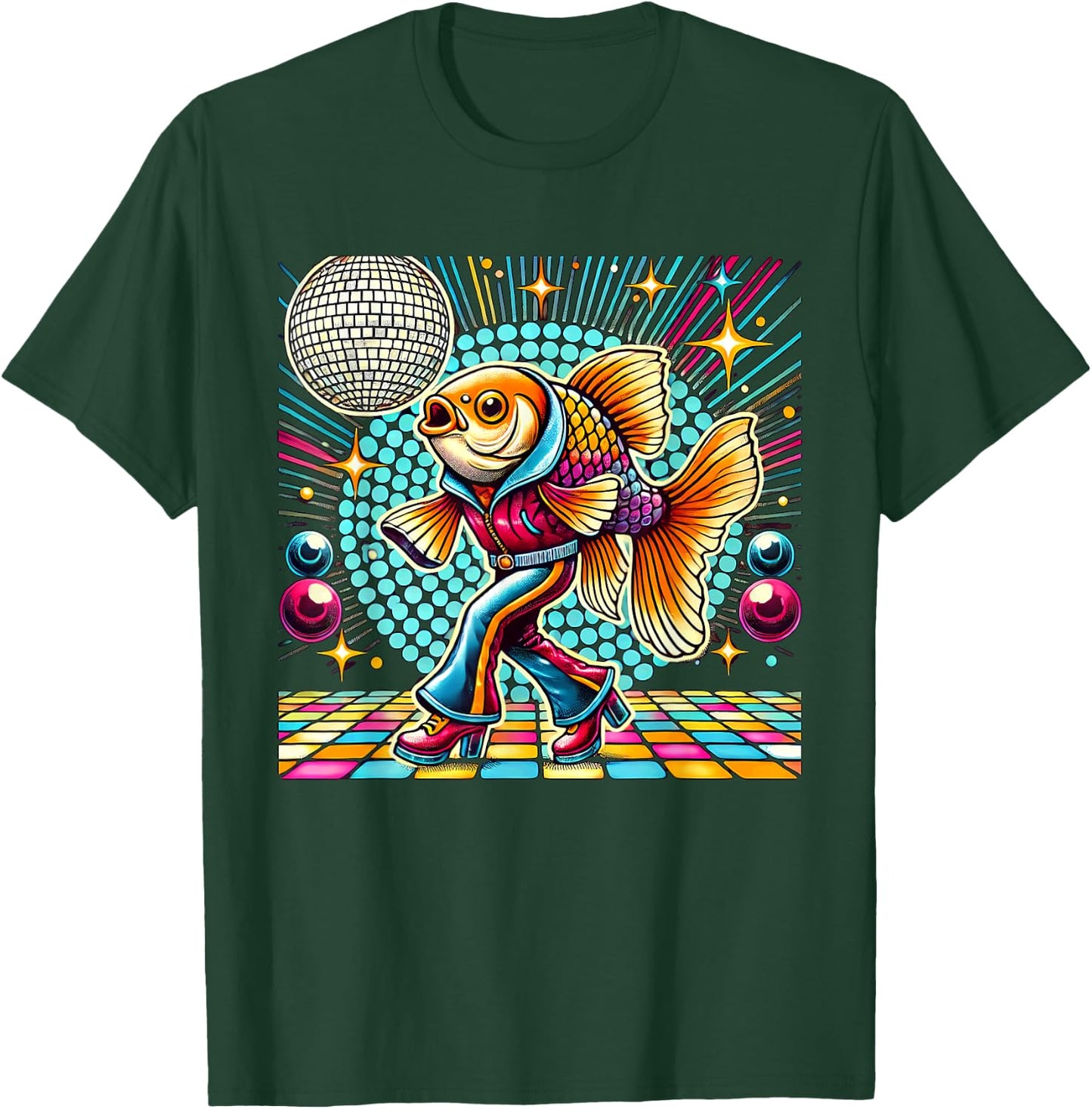 Aesthetic Fish Disco T-Shirt - T-Shirt | Forest