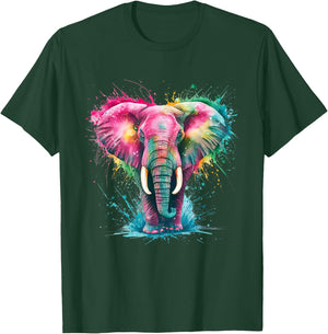 Elephant Men Women Colourful Watercolour Elephant T-Shirt - T-Shirt | Forest