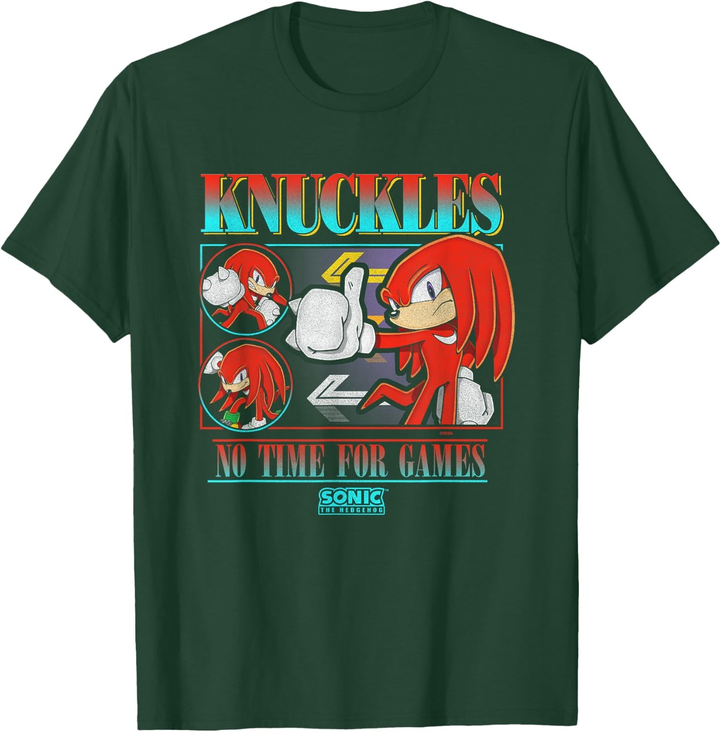 Sonic The Hedgehog Knuckles No Time For Games Vintage T-Shirt - T-Shirt | Forest