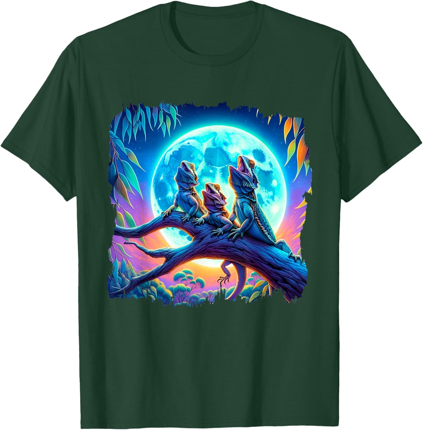 Bearded Dragons Howl At Moon Bearded Dragons Owner T-Shirt - T-Shirt | Forest