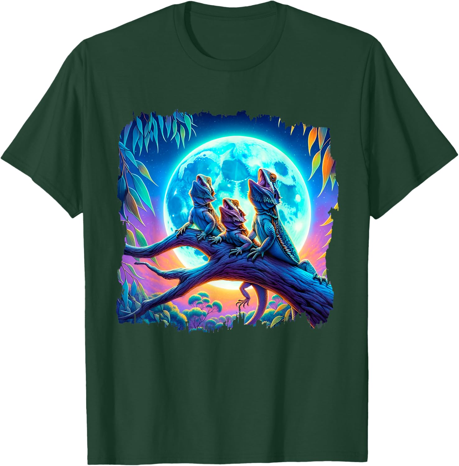 Bearded Dragons Howl At Moon Bearded Dragons Owner T-Shirt - T-Shirt | Forest