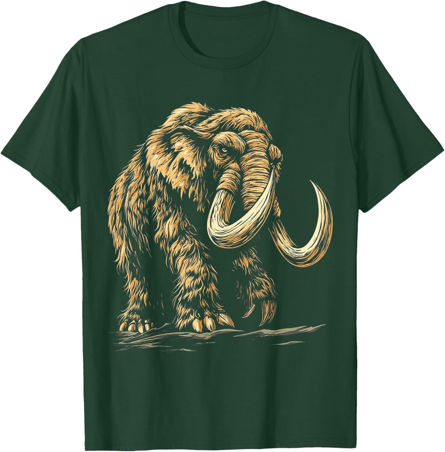 Mammoth Mythical Motif Fantasy Artwork Mammoth T-Shirt - T-Shirt | Forest