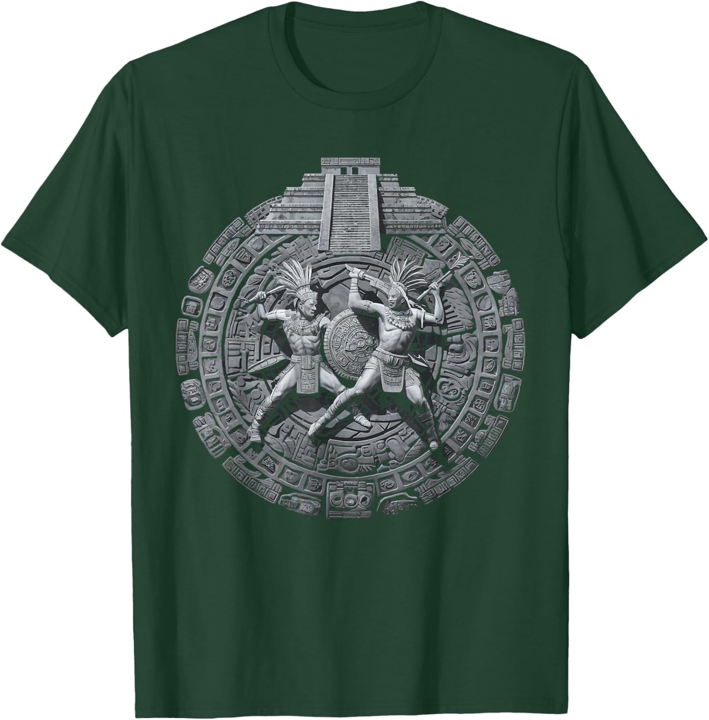 Aztec Warrior Mayan Indigenous Mexican Aztec Jaguar T-Shirt - T-Shirt | Forest