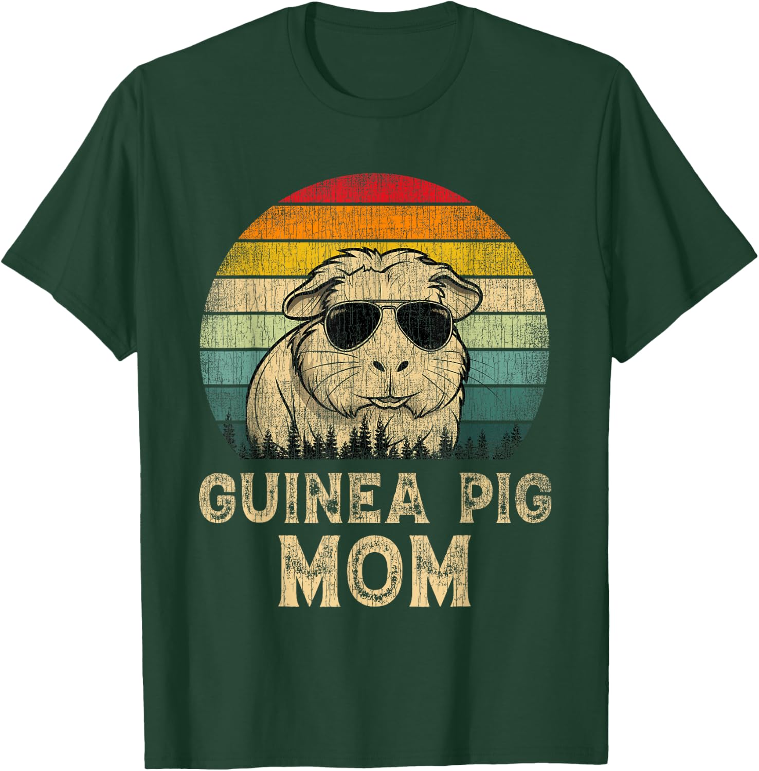 Vintage Guinea Pig Mom Guinea Pig Lovers Mommy Mother's Day T-Shirt - T-Shirt | Forest