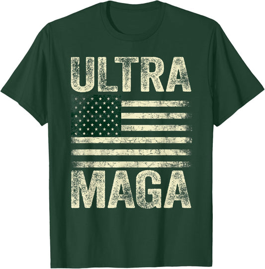 Ultra Maga Shirt US Flag Top American Gifzs Ultra Mega T-Shirt - T-Shirt | Forest