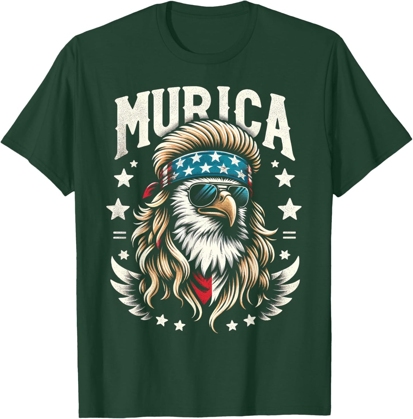 4th of July Patriotic Funny Eagle July 4th USA Murica Women Kids Men T-Shirt - T-Shirt | Forest