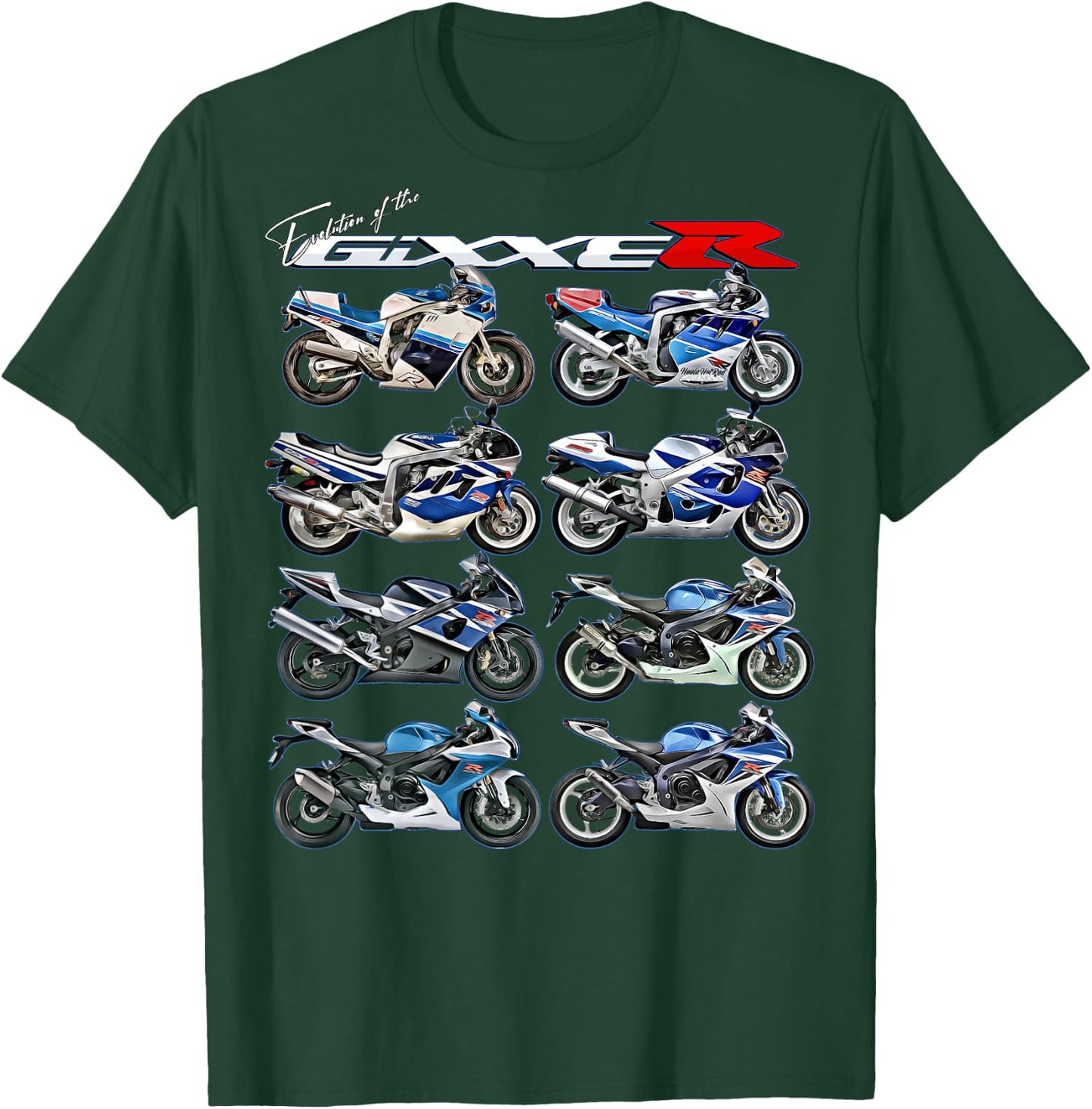 Gixxer,Evolution,GSXR,Road Racing,Motorcycle,Motorbike,Bike T-Shirt - T-Shirt | Forest