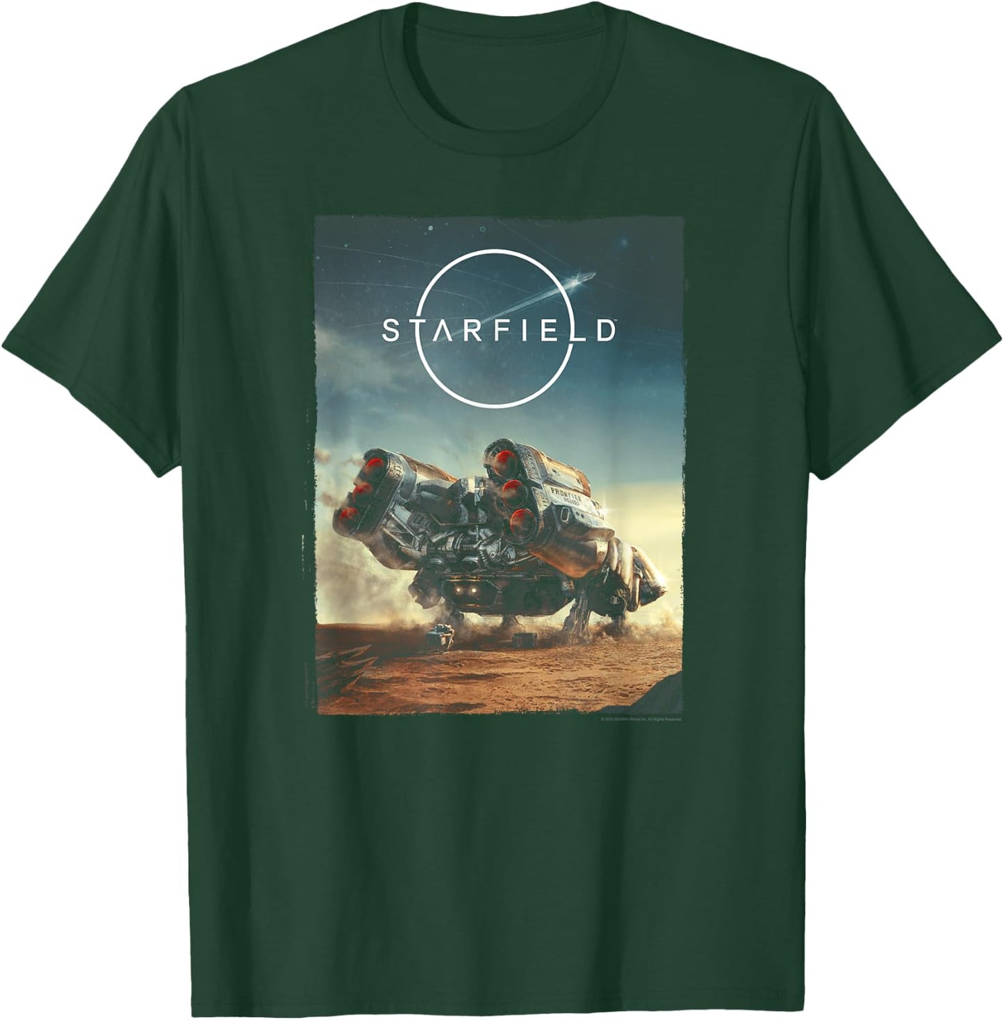 Starfield Spaceship Frontier Video Game T-Shirt - T-Shirt | Forest
