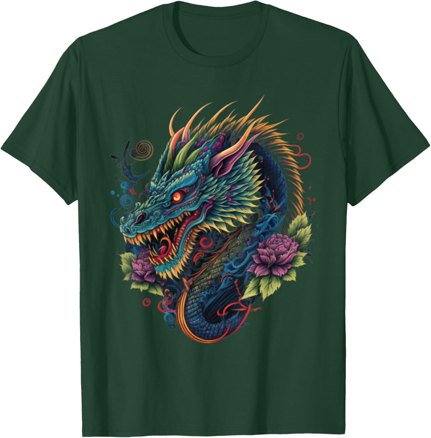 Chinese Asian Culture Dragon Japanese T-Shirt - T-Shirt | Forest