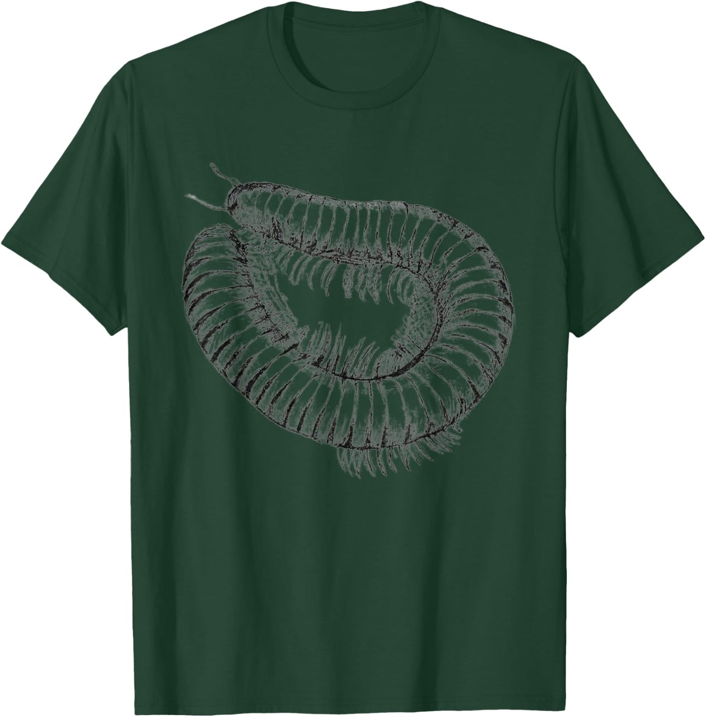 Terrarium Fan Shirts Giant Millipedes, Invertebrates, Drawing Terrarium - Black, Small, -Adult, Short Sleeve T-Shirt - T-Shirt | Forest
