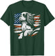 Cavalier King Charles Spaniel American USA Flag 4th of July Women Men T-Shirt - T-Shirt | Forest