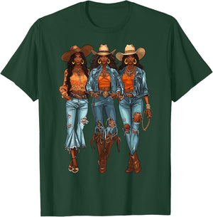 Black Cowgirl Vibes Melanin Black History Texas T-Shirt - T-Shirt | Forest