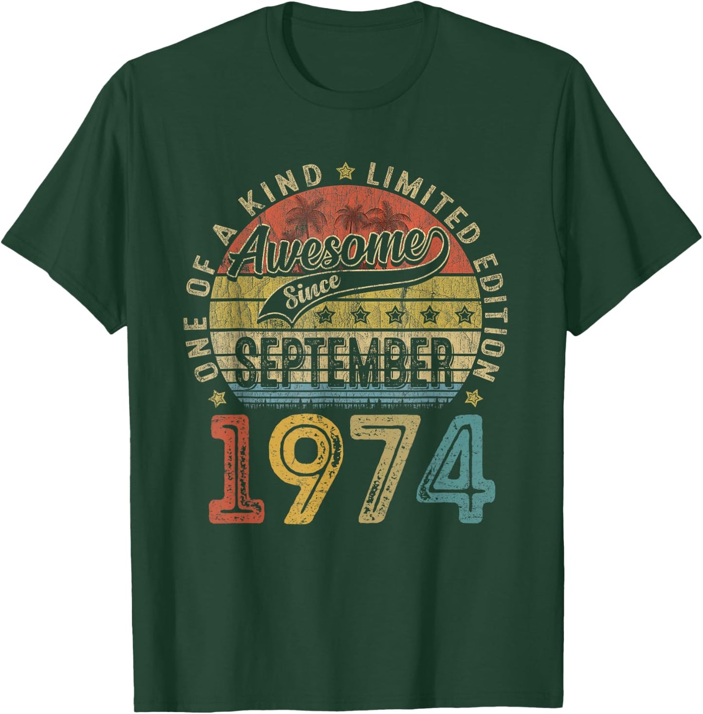 Vintage September 1974 50 Years Old 50th Birthday Gift Women T-Shirt - T-Shirt | Forest