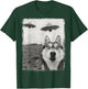 Siberian Husky Dog UFO Alien Extraterrestrial Selfie T-Shirt - T-Shirt | Forest