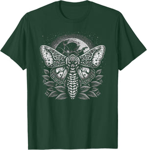 Moth Moon Night Sky Folkloric Wiccan Nature Goth Version 2 T-Shirt - T-Shirt | Forest