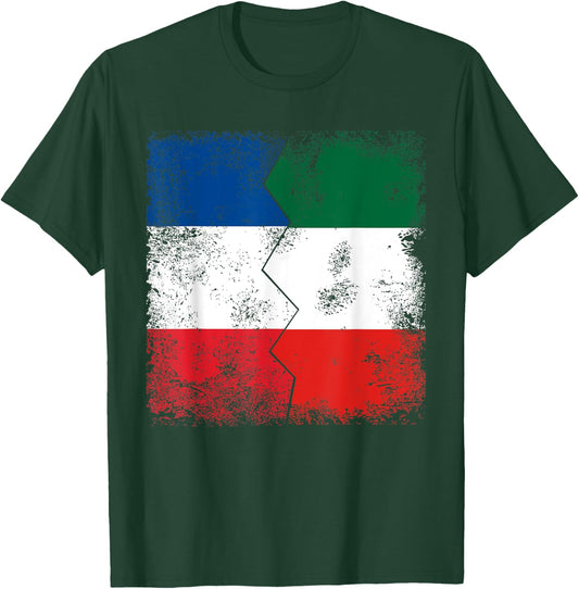 France Italy Flags | Half Italian French Roots Italia T-Shirt - T-Shirt | Forest