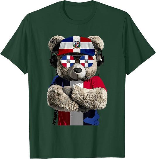 Dominican Flag Bear Souvenirs Products Dominican Republic T-Shirt - T-Shirt | Forest