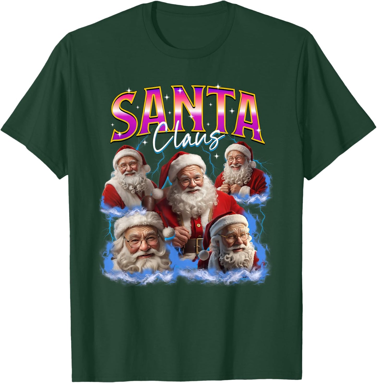 Matching Christmas Tacky Ugly Funny Santa Claus Face Meme T-Shirt - T-Shirt | Forest