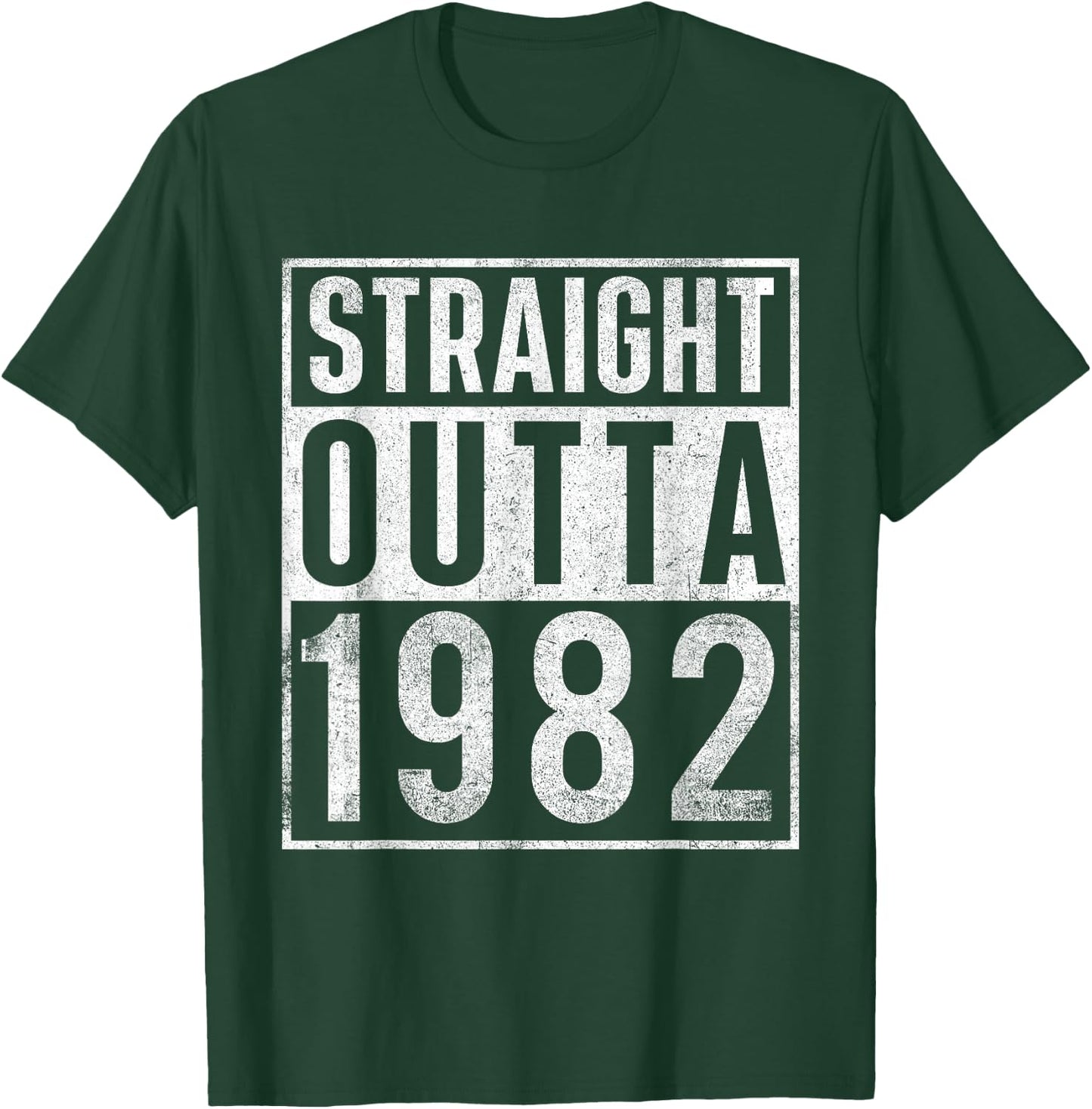 Straight Outta 1982 Year of Birth Birthday T-Shirt - T-Shirt | Forest
