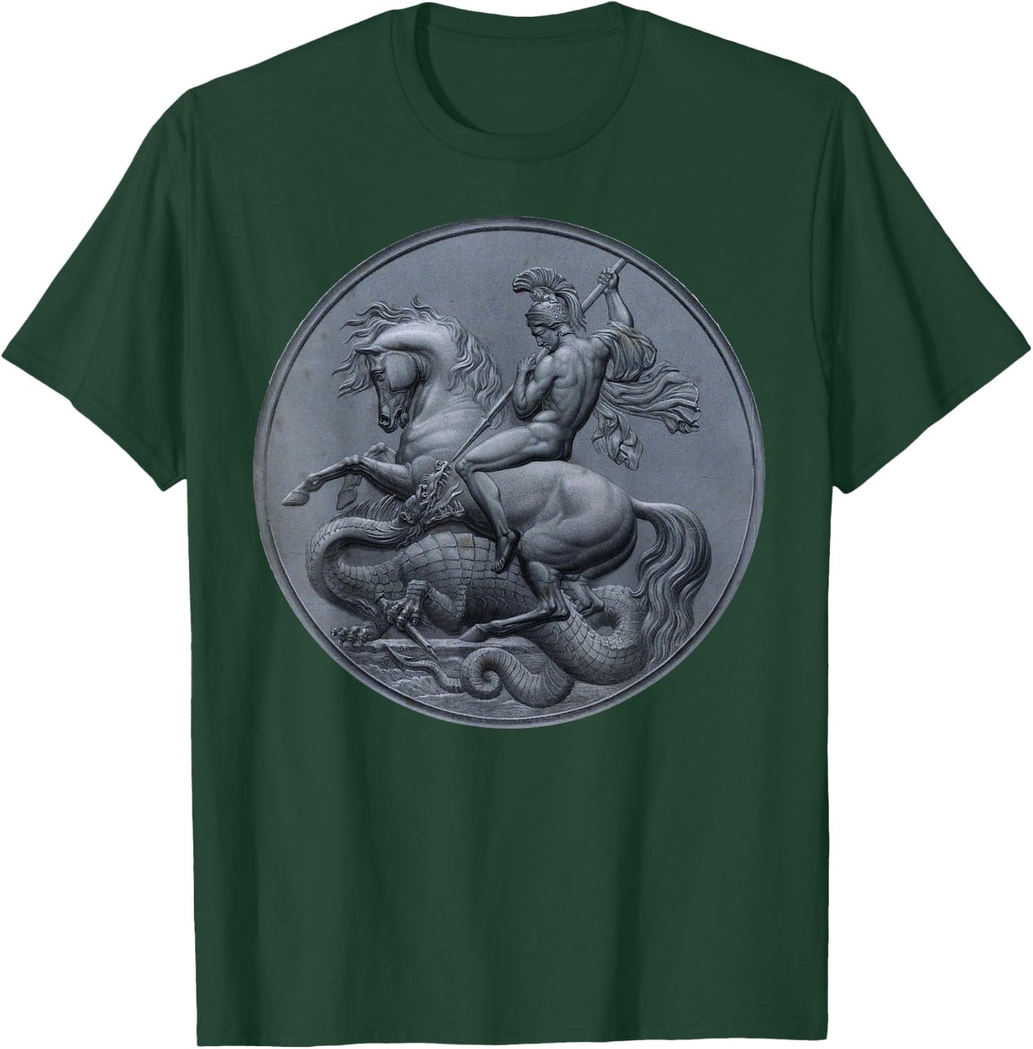 Saint George Dragon Crusades Soldier Saint Catholic Martyr T-Shirt - T-Shirt | Forest