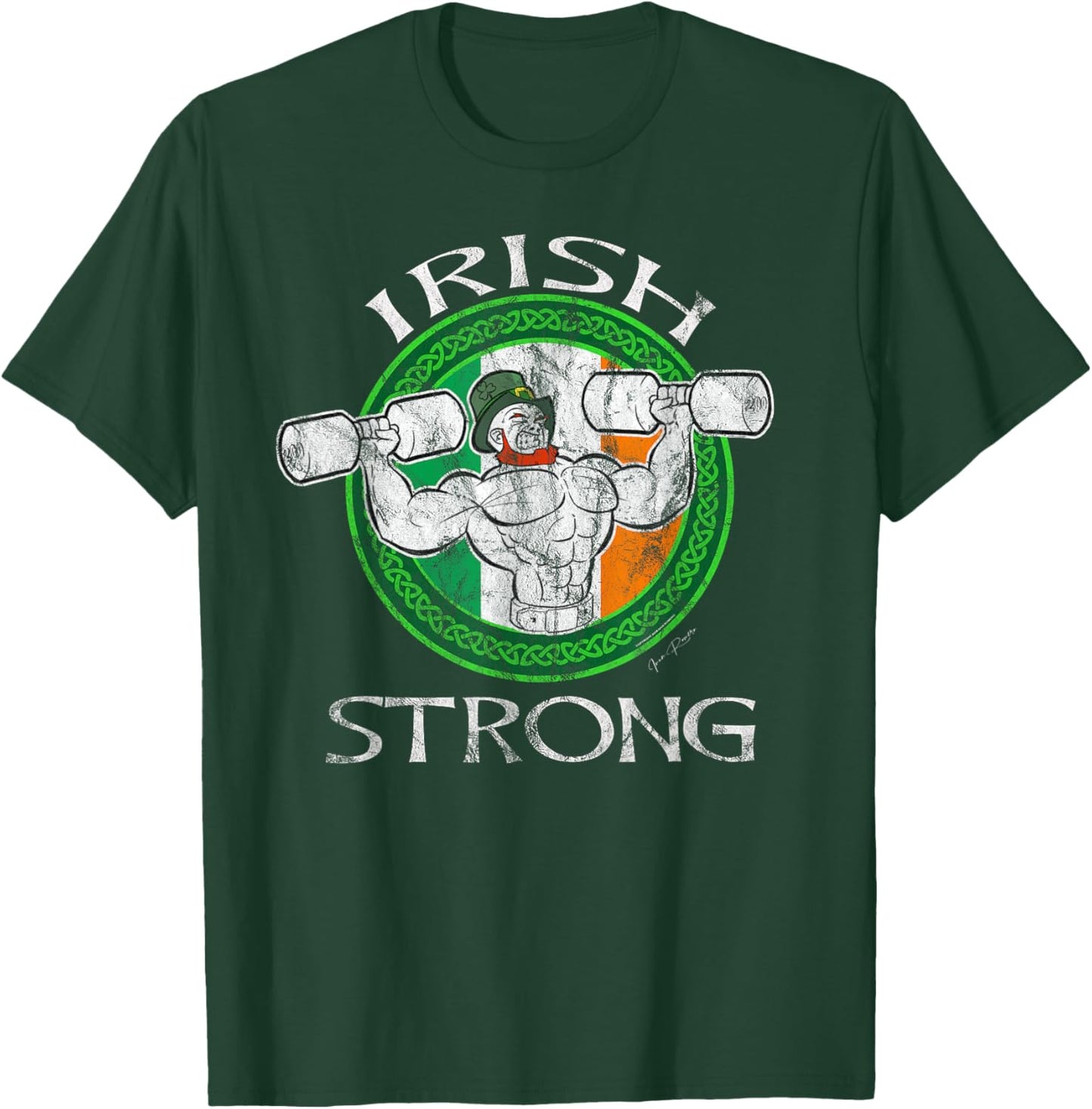 Strongman Powerlifting Irish funny Weightlifting Dad Gym T-Shirt - T-Shirt | Forest
