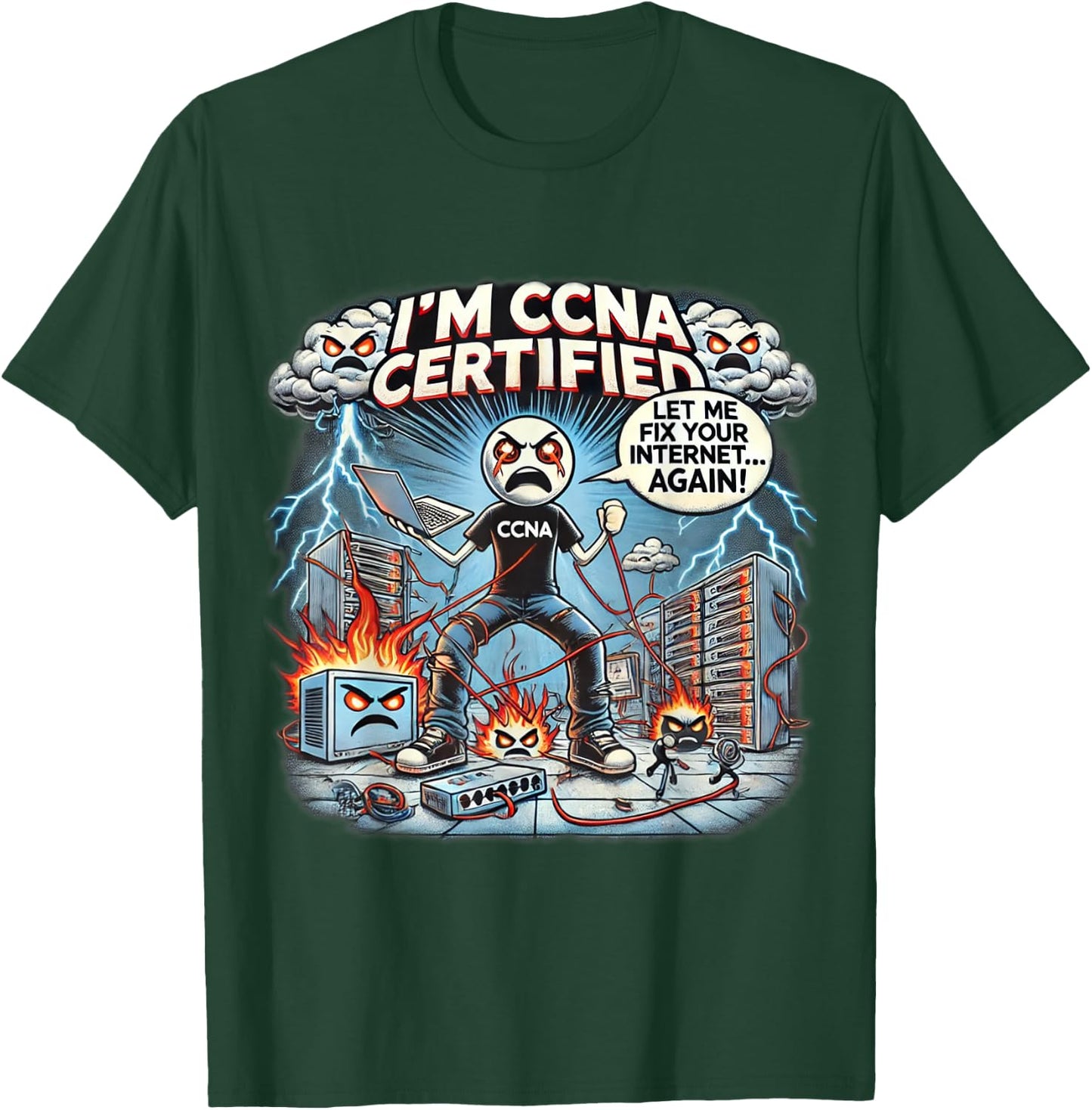 CCNA Certification , Black, Small T-Shirt - T-Shirt | Forest