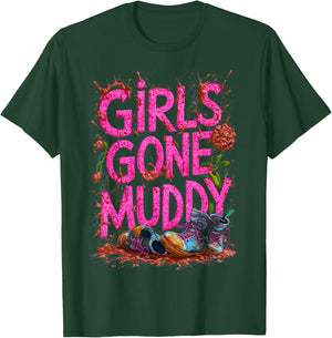 Girls Gone Muddy Mudding Princess Running Team Mud Run Woman T-Shirt - T-Shirt | Forest