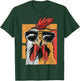 Cool Rooster Wearing Sunglasses Retro Vintage Chicken T-Shirt - T-Shirt | Forest