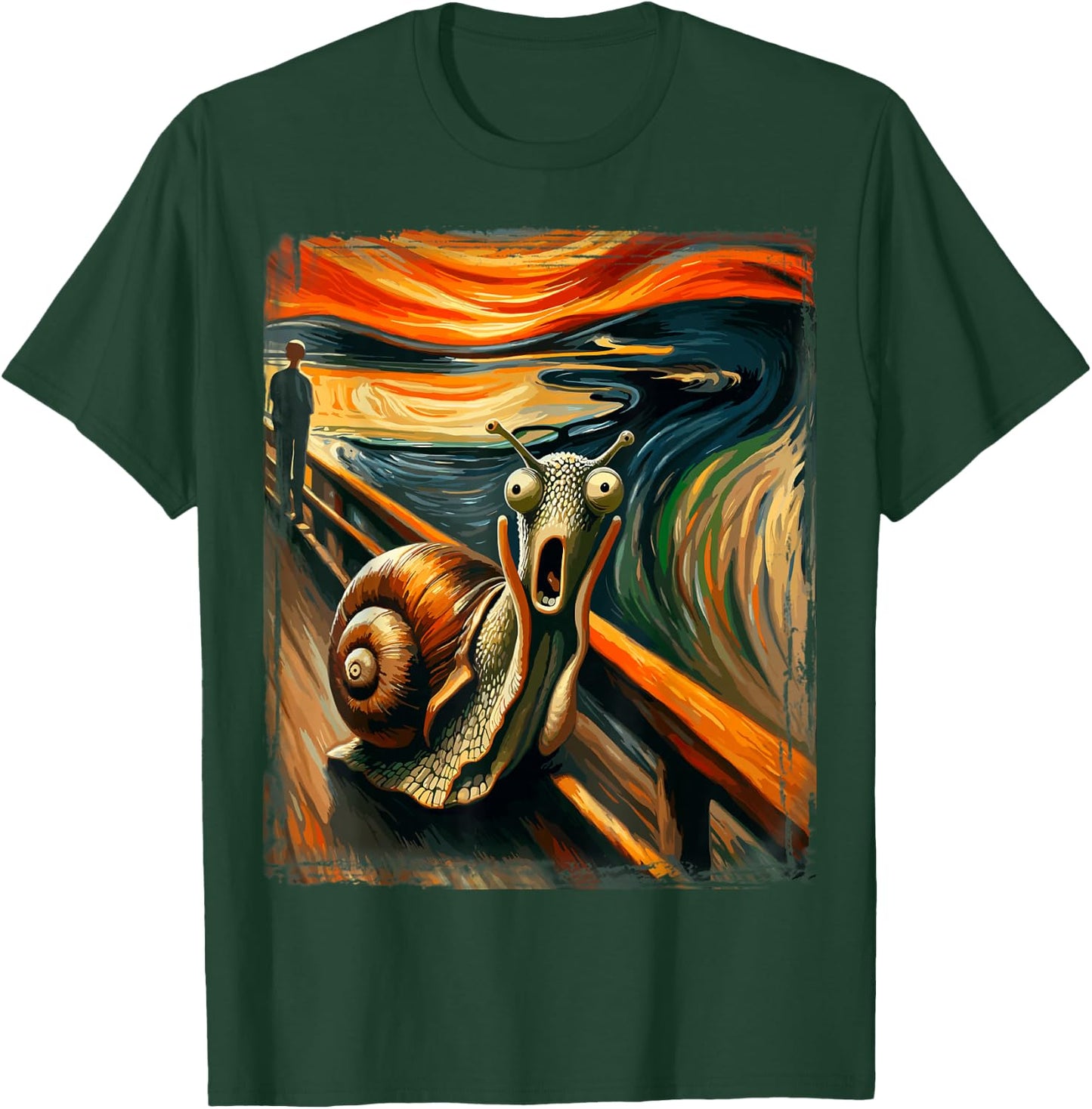 Artistic Scream Parody Funny Animal Painting Art Humor Snail T-Shirt - T-Shirt | Forest