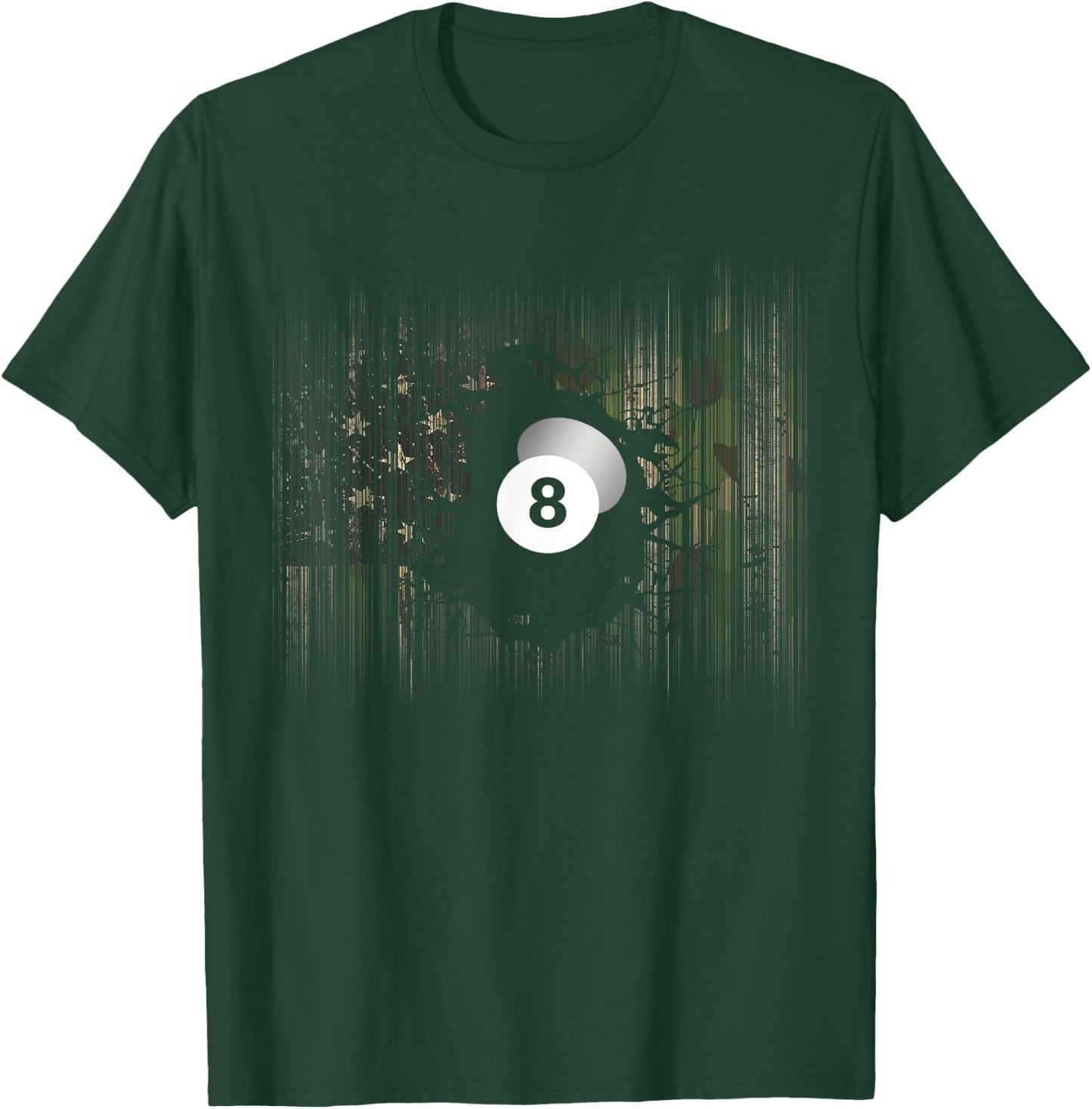 American Flag Camouflage Billiards Pool Player T-Shirt - T-Shirt | Forest