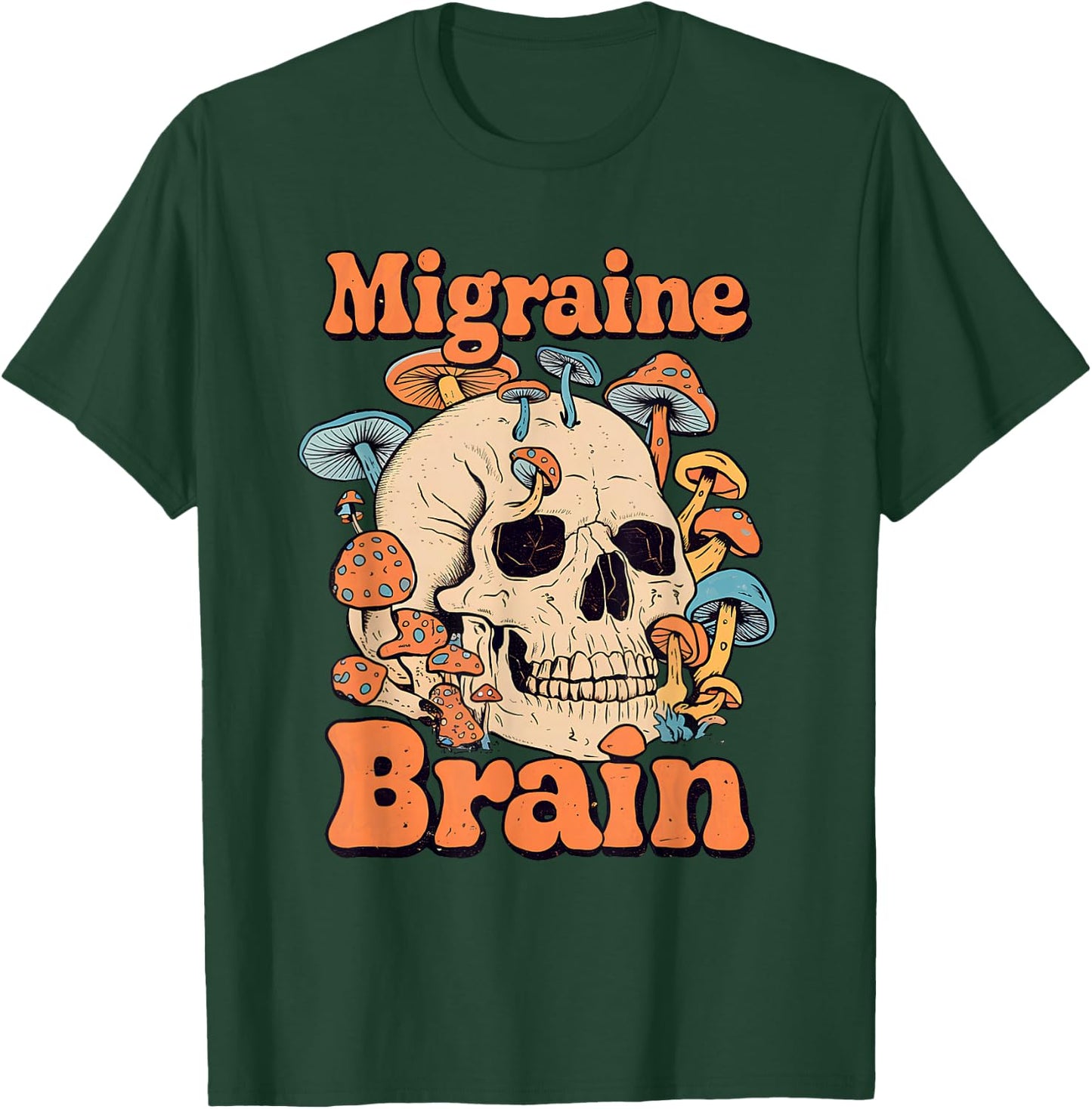 Chronic Migraine Awareness Month Brain Skull Purple Ribbon T-Shirt - T-Shirt | Forest