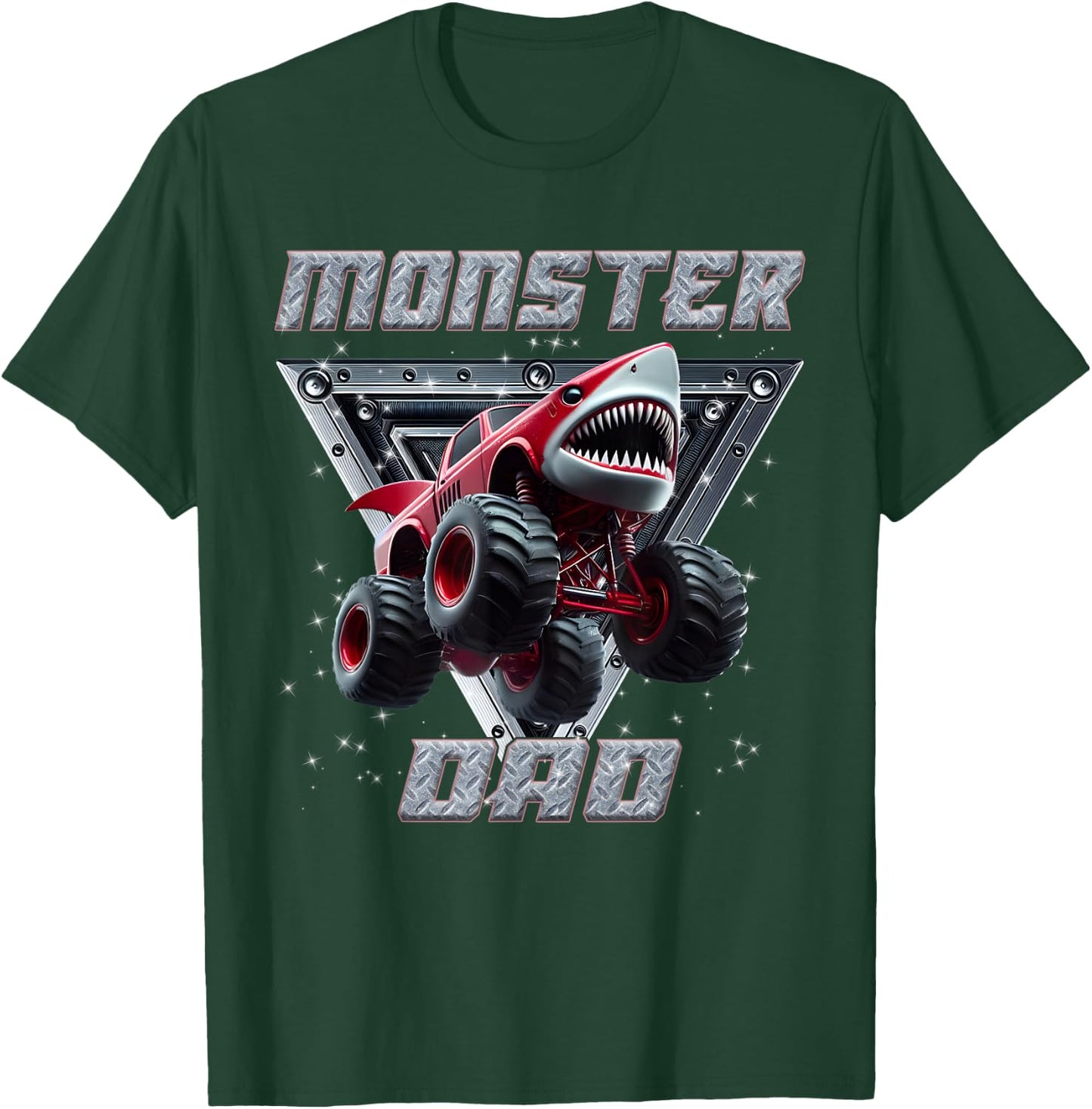 Shark Monster Truck Dad Monster Truck Are My Jam Truck Lover T-Shirt - T-Shirt | Forest